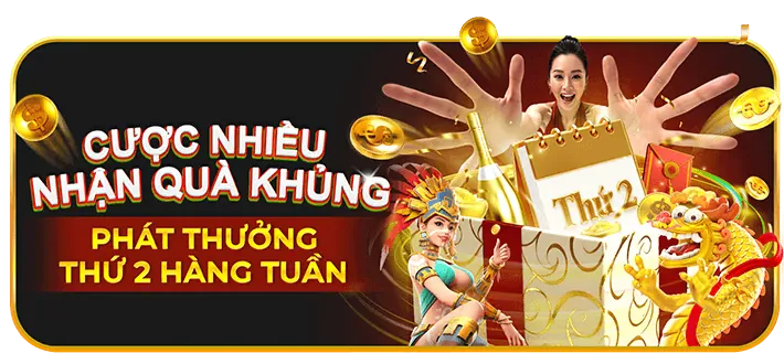 Tiền vàng và cúp biểu tượng chào mừng